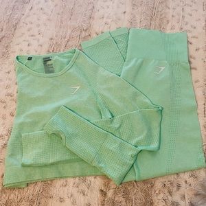 Gymshark Seamless Crop Top + Leggings Set | Size M